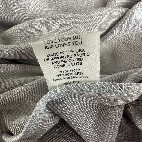 Show Me Your Mumu Genevieve One-Shoulder Wrap Mini Dress Silver Size XS - Picture 5 of 5